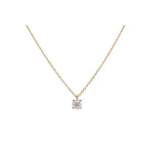Tiffany Gold Diamond Solitaire Pendant Necklace